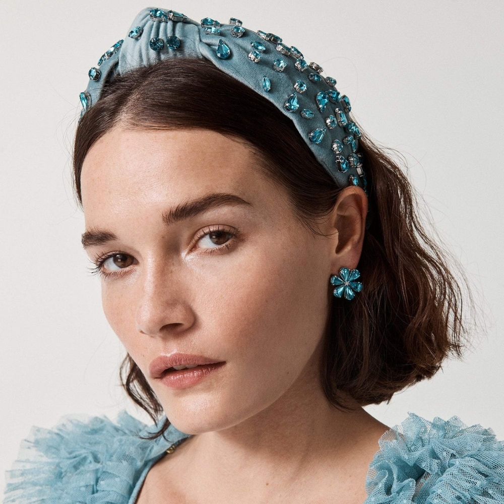 Lele Sadoughi March Aquamarine Crystal Earrings